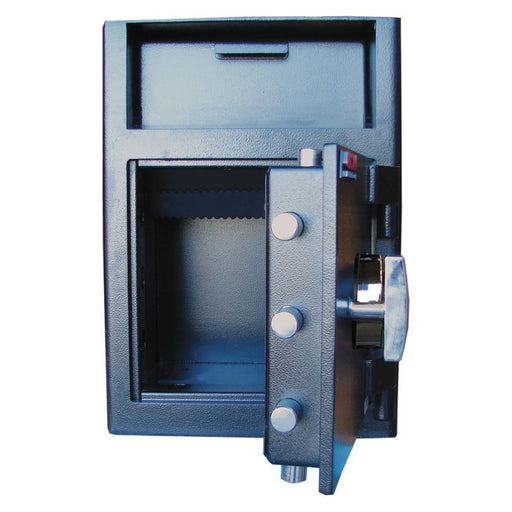 USCAN FL1913-E Depository Safe with Electronic Keypad Door Open Front Angle