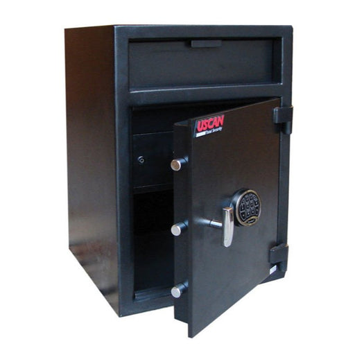 USCAN FL3020-E Depository Safe with Electronic Keypad Door Open Front Angle