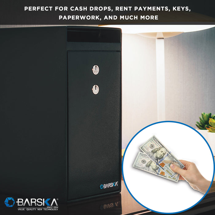Dual Key Control Safe Barska Dual Key Lock Depository Safe with Drop Slot AX13558 — Safety ...
