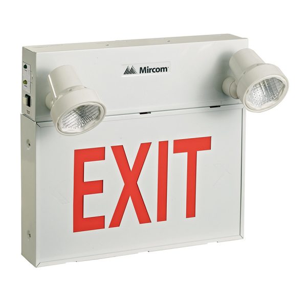 Mircom Steel LED Emergency Exit Sign Combo - Remote Capable