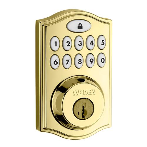 Weiser SmartCode 10 Traditional Electronic Lock with Z-Wave - Brass ...