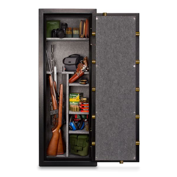 Mesa Gun Safe MBF5922C - with Combination Lock Body Door Wide Open with Valuables Inside