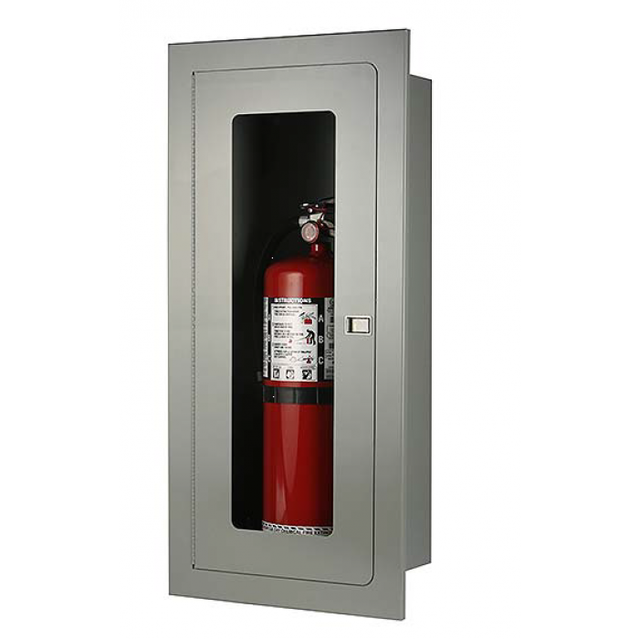 Nosredna 20 LB Recessed Fire Extinguisher Cabinet - White - 10x30x8 - Fire Rated