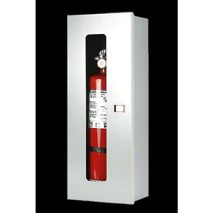 Nosredna 20 LB Surface Mount Fire Extinguisher Cabinet- White - 12x30x8