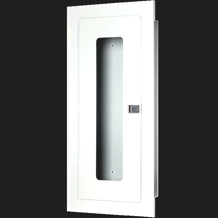 Nosredna 10 LB Recessed Fire Extinguisher Cabinet - White - Fire Rated